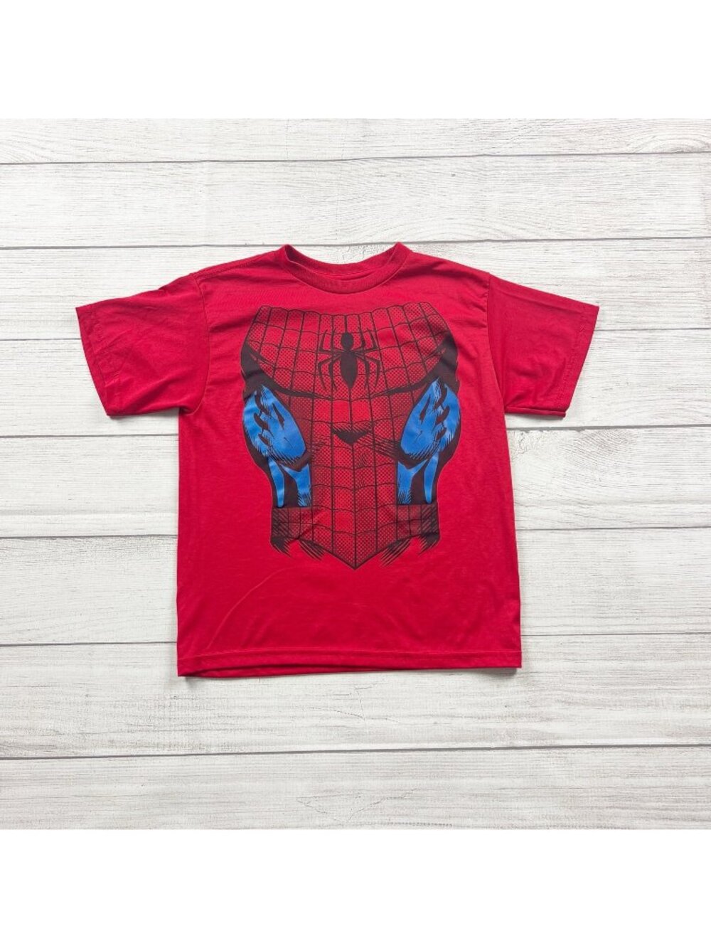 Marvel Kids SpiderMan Graphic T-Shirt Red Costume Print Top M 8